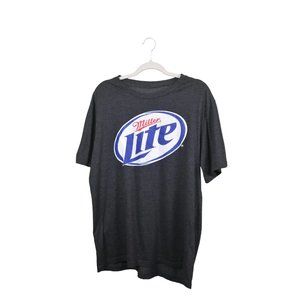 Retro Miller Lite Beer Logo T-Shirt - Gray - Size XXL